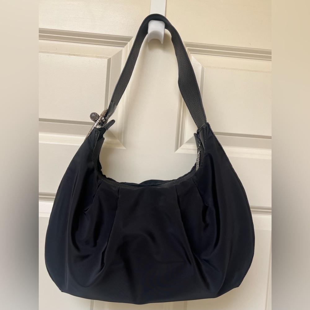 Brighton Satin and Patent Leather Handbag